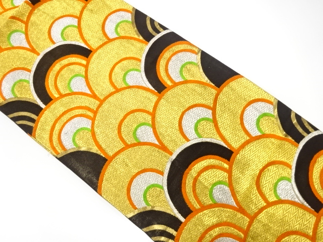 JAPANESE KIMONO / ANTIQUE FUKURO OBI / SILK / WOVEN SEIGAIHA